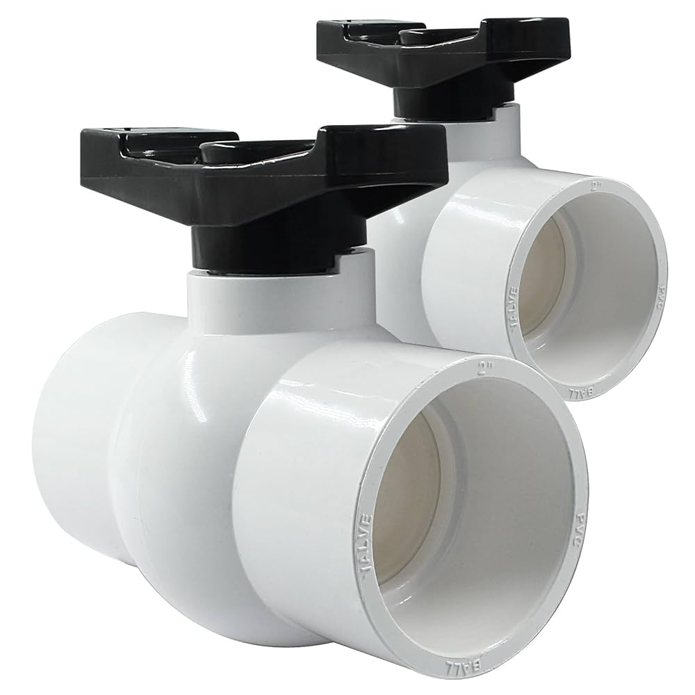 Amazon.com: Cionyce 2-1/4 Inch PVC Ball Valve with Black T